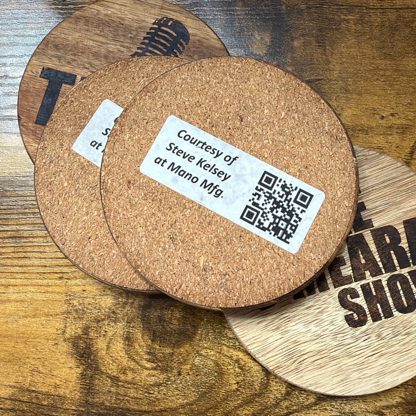 The Mike O'Meara Show TMOS Wooden Coaster Set of 4 Laser Engraved Podcast Coasters